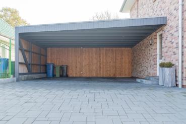 600er Flachdachcarport aus Leimholz/Brettschichtholz (BSH)